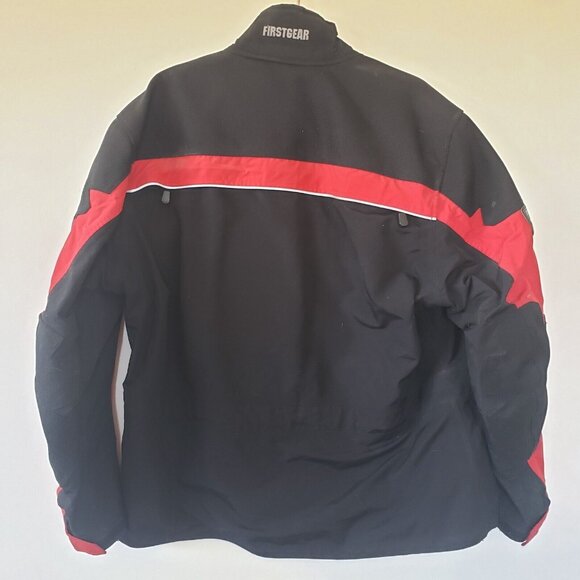 First Gear First Gear Hypertext Mens Padded Motorcycle Jacket XL Black Red USA - Picture 2 of 13